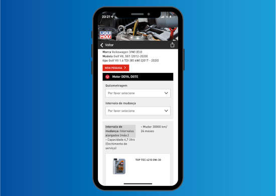 Check-up Media LIQUI MOLY mobile app 3